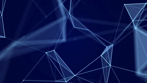 Abstract background with moving lines and dots. Network connection structure. Stock Footage 155592552