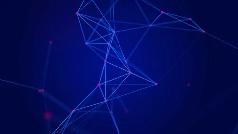 Abstract  background with moving lines and dots. Network connection structure. Stock Footage