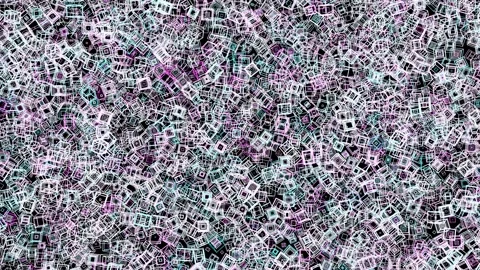 Abstract background. moving neon purple and blue glowing cube frames. 3d render  Stock Footage 299563602