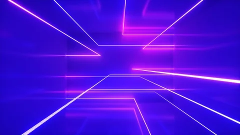 Abstract background, moving neon rays, luminous lines inside the room Stock Footage 120876920