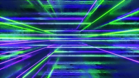 Abstract background, moving neon rays, luminous lines inside the metallic Stock Footage 120877060