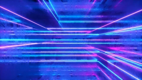 Abstract background, moving neon rays, luminous lines inside the metallic Stock Footage 120877204