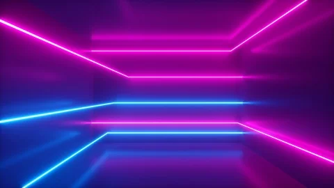 Abstract background, moving neon rays, luminous lines inside the room Stock Footage 120877658