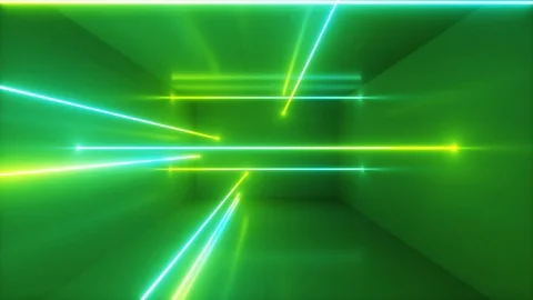 Abstract background, moving neon rays, luminous lines inside the room Stock Footage 121166484