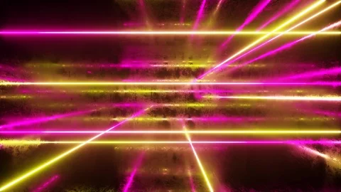 Abstract background, moving neon rays, luminous lines inside the the metallic Stock Footage 121166856