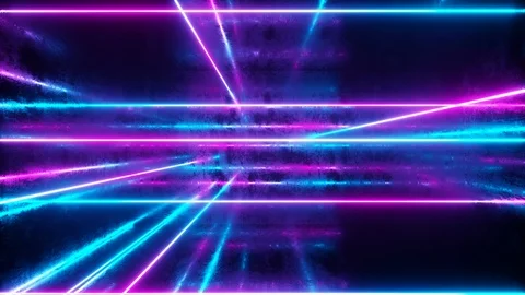 Abstract background, moving neon rays, luminous lines inside the metallic Stock Footage 121167126