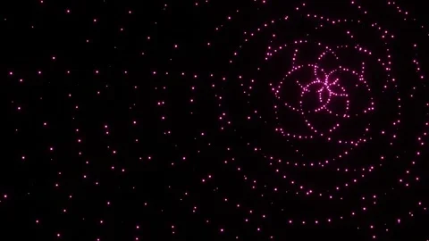 Abstract background of moving purple glowing particles on black background. 3d r Stock-Footage 312204070