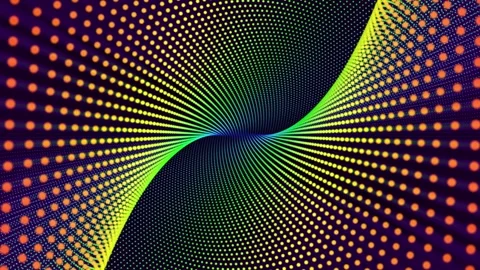 Abstract background with moving shapes made of colorful dots and lines Stock Footage 252112932