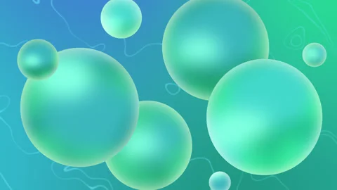 Abstract background, moving spheres. Dynamic wallpaper with balls or particles Vídeos de archivo 163927963