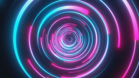 Abstract background with moving through bright circles in red and blue color. Stock-Footage 116047806