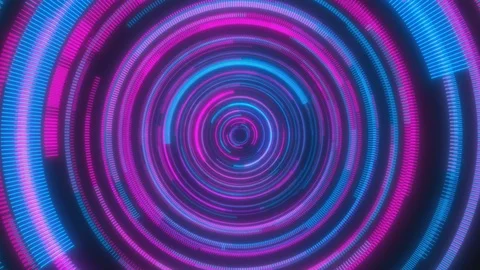 Abstract background with moving through bright circles in red and blue color. Stock-Footage 116887315