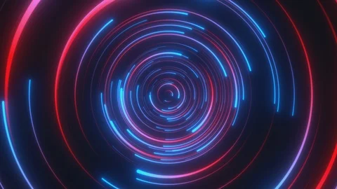 Abstract background with moving through bright circles in red and blue color. 動画素材 116887600