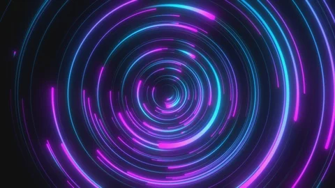 Abstract background with moving through bright circles in red and blue color. Stockbeeldmateriaal 119323037