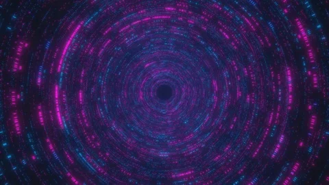 Abstract background with moving through bright circles in red and blue color. Stock Footage 120247390