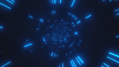 Abstract background with moving through bright circles in red and blue color. Stock Footage 120247400