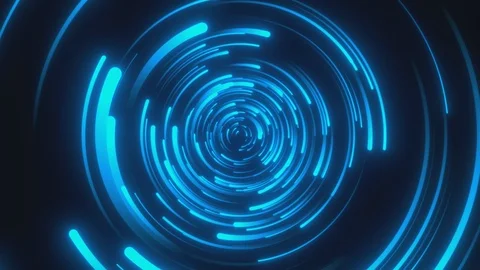 Abstract background with moving through bright circles in blue color. Stock Footage 120247424