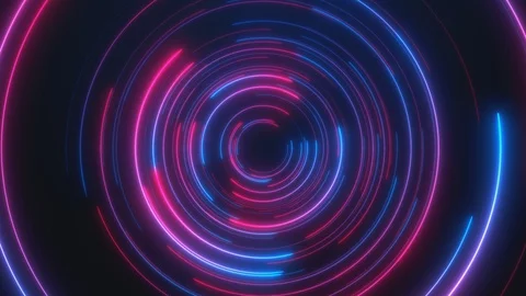Abstract background. Moving through bright circles in red and blue color. Stock Footage 128572262