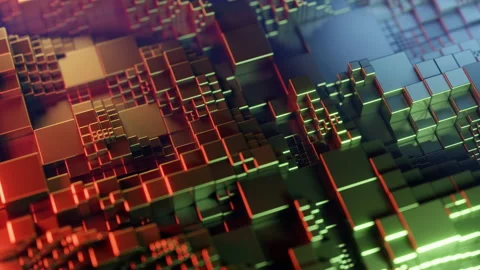 Abstract background with moving wave cubes. Infinitely looped animation. Stock Footage 170765124