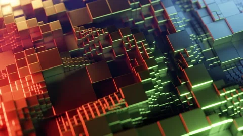 Abstract background with moving wave cubes. Stock Footage 170765509