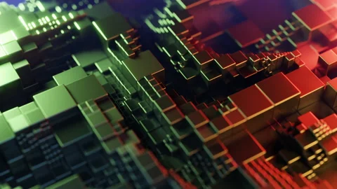 Abstract background with moving wave cubes. Stock Footage 170765712