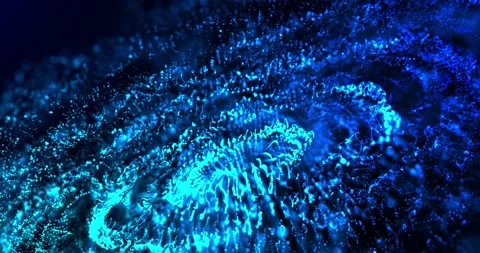 Abstract background with moving waves of digital hi-tech smoke particles Stock Footage 242758890