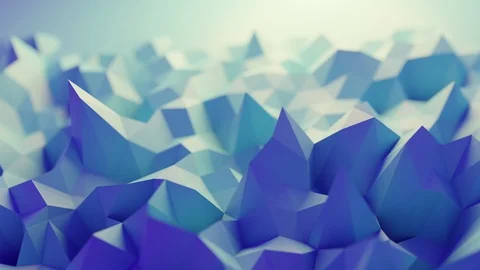 Abstract background of moving winter mountains in low-poly with depth of field Stock Footage 121231808