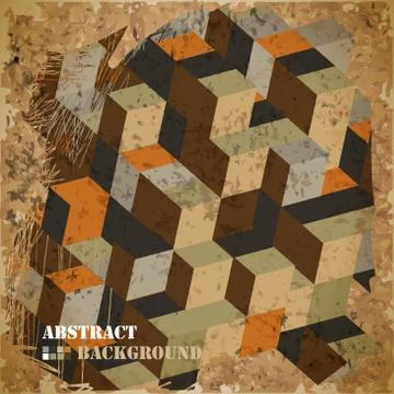 Abstract background from multi-colored cubes Illustrazione stock