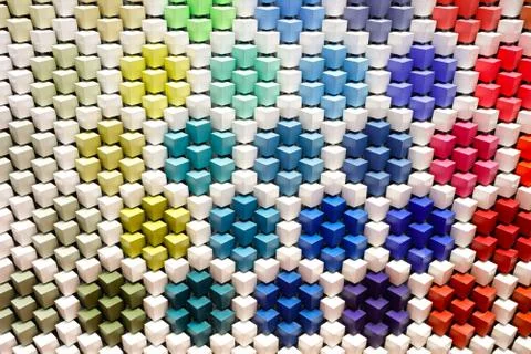 Abstract background of multi-colored cubes 写真素材