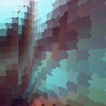 Abstract background, multi-colored mosaic in perspective Stock Illustration