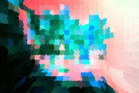 Abstract background, multi-colored mosaic in perspective 스톡 일러스트