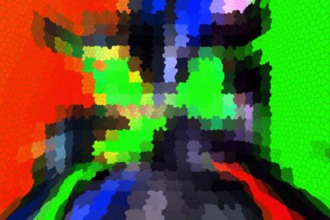 Abstract background, multi-colored mosaic in perspective Stock Illustration