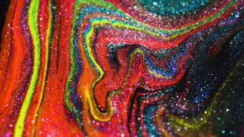 Abstract background from multi-colored moving liquid paints. Macro shooting Video stock 123546576
