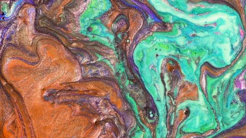 Abstract background from multi-colored moving liquid paints. Macro shooting Stockbeeldmateriaal 123718767