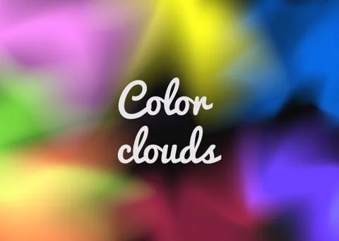 Abstract background of multi-colored transparent smoke on a black background. Stock Illustration