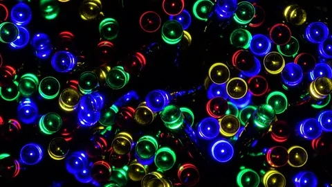 Abstract background with multicolor bokeh circles. Christmas decoration. Seam Stock Footage 99218672