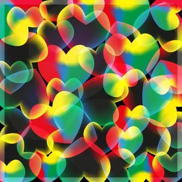 Abstract background with multicolor gradient hearts. Valentine's Day Stock Illustration