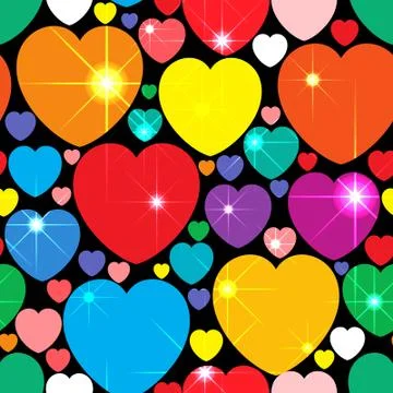 Abstract background with multicolor hearts Stock Illustration
