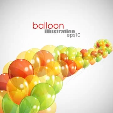Abstract background with multicolored balloons Stock Illustration