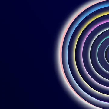 Abstract background with multicolored circles on a dark blue background Stock Illustration