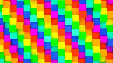 Abstract background from multicolored cubes. 3d render illustration Stock Illustration