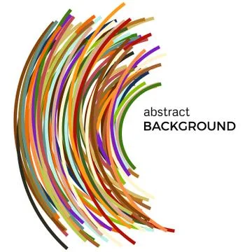 Abstract background with multicolored curved lines in a chaotic order Stock Illustration