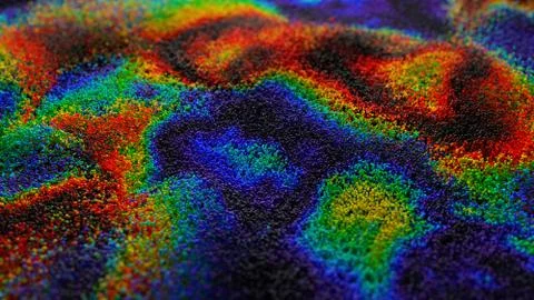 Abstract background with multicolored floating particles with depth of field. 库存照片