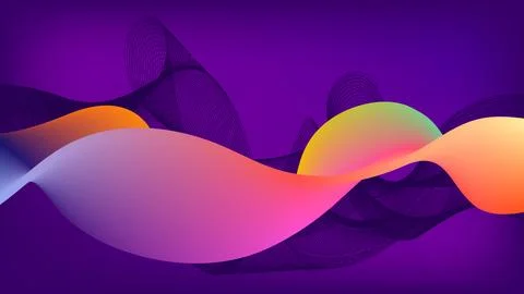 Abstract background with multicolored flow shapes, waves, smoke. Universal .. Stock Illustration