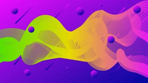 Abstract background with multicolored flow shapes, waves, smoke. Universal .. Stock Illustration