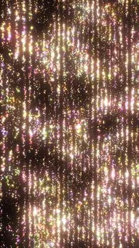 Abstract background with multicolored glowing particles falling in vertical s Illustrazione stock