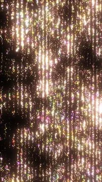 Abstract background with multicolored glowing particles falling in vertical s Stock Illustration