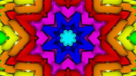 Abstract background. multicolored kaleidoscope patterns. 3d render illustrati Illustrazione stock