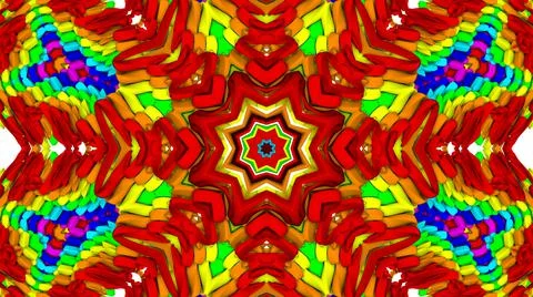 Abstract background. multicolored kaleidoscope patterns. 3d render illustrati Illustrazione stock