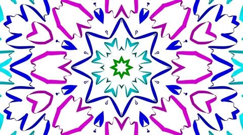 Abstract background. multicolored kaleidoscope patterns. 3d render illustrati Stock Illustration
