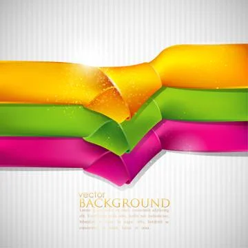 Abstract background with multicolored ribbons Stock Illustration